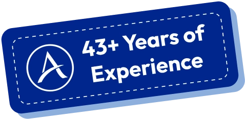 43+ years of dental experience badge for Auraliss Health